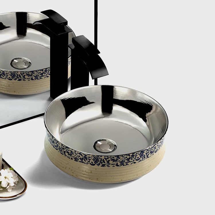 Unique Crackle Finish Electroplated Basin - 图片 5