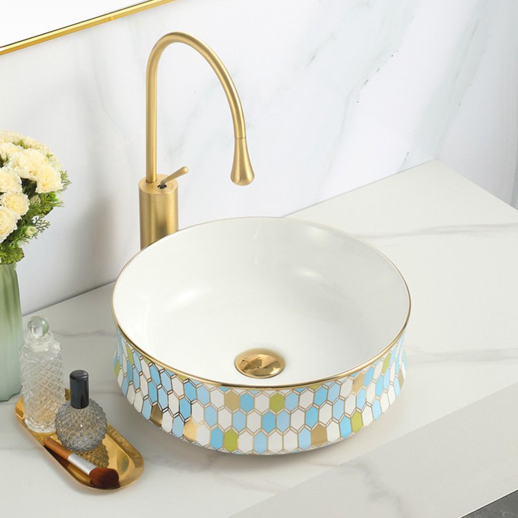 Unique Crackle Finish Electroplated Basin - 图片 6