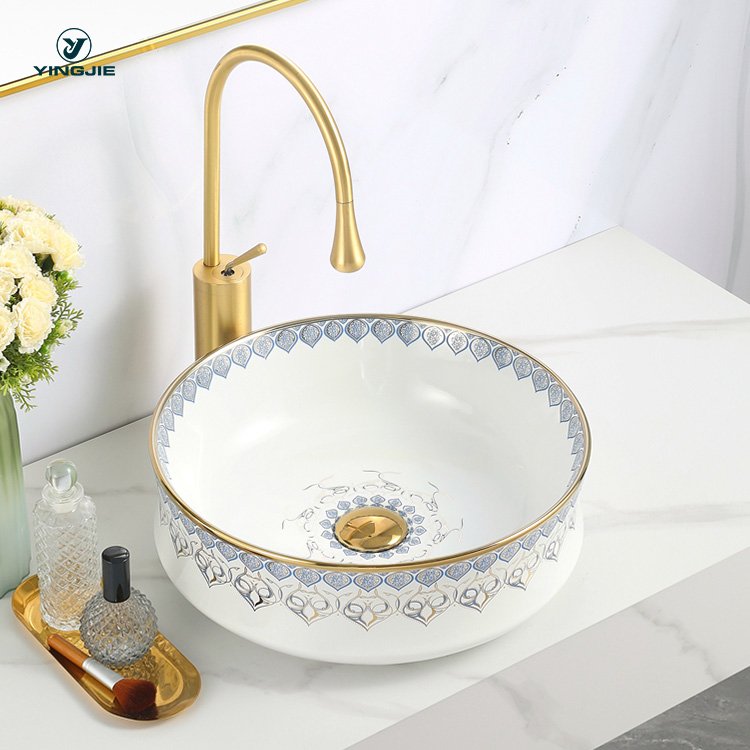 Unique Crackle Finish Electroplated Basin