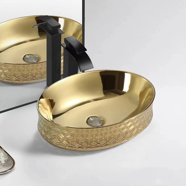 Unique Crackle Finish Electroplated Basin - 图片 8