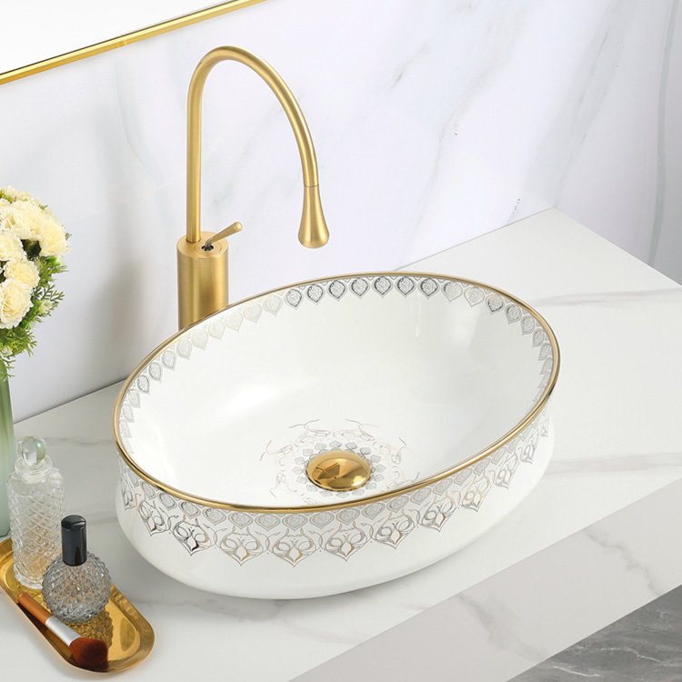 Unique Crackle Finish Electroplated Basin - 图片 2