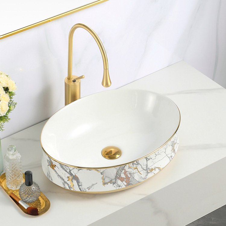 Unique Crackle Finish Electroplated Basin - 图片 3