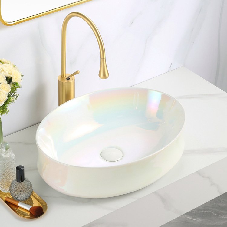 Unique Crackle Finish Electroplated Basin - 图片 4