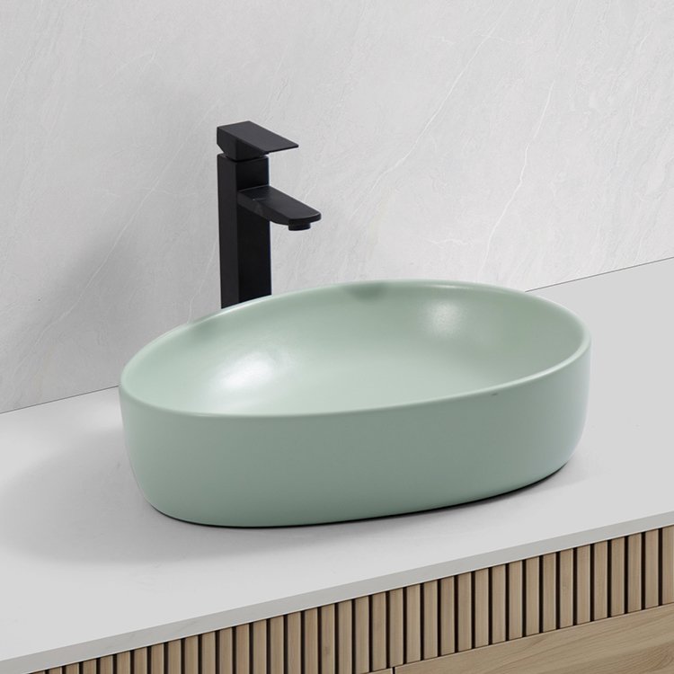 Stylish Green Ceramic Basin - 图片 2