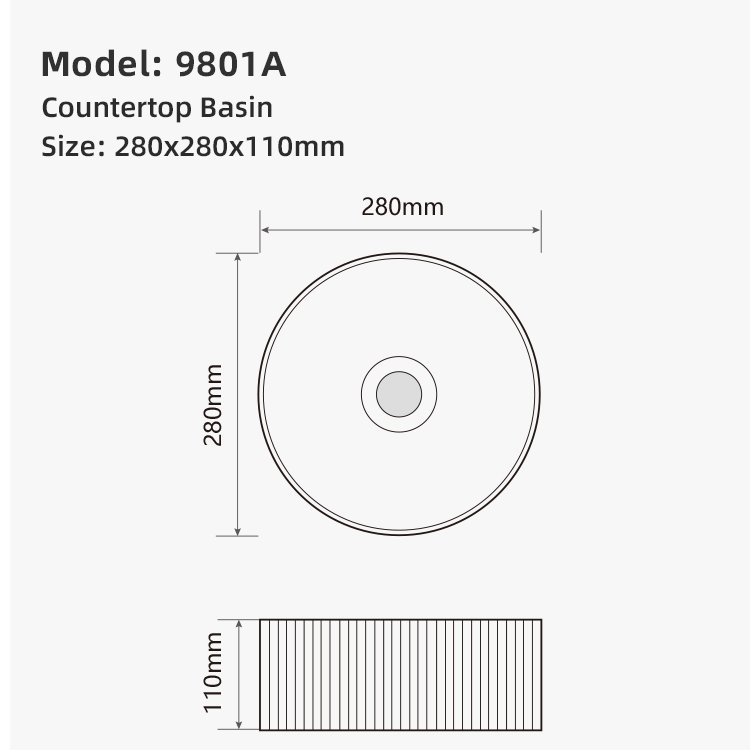 Ribbed White Ceramic Vessel Sink - 图片 5
