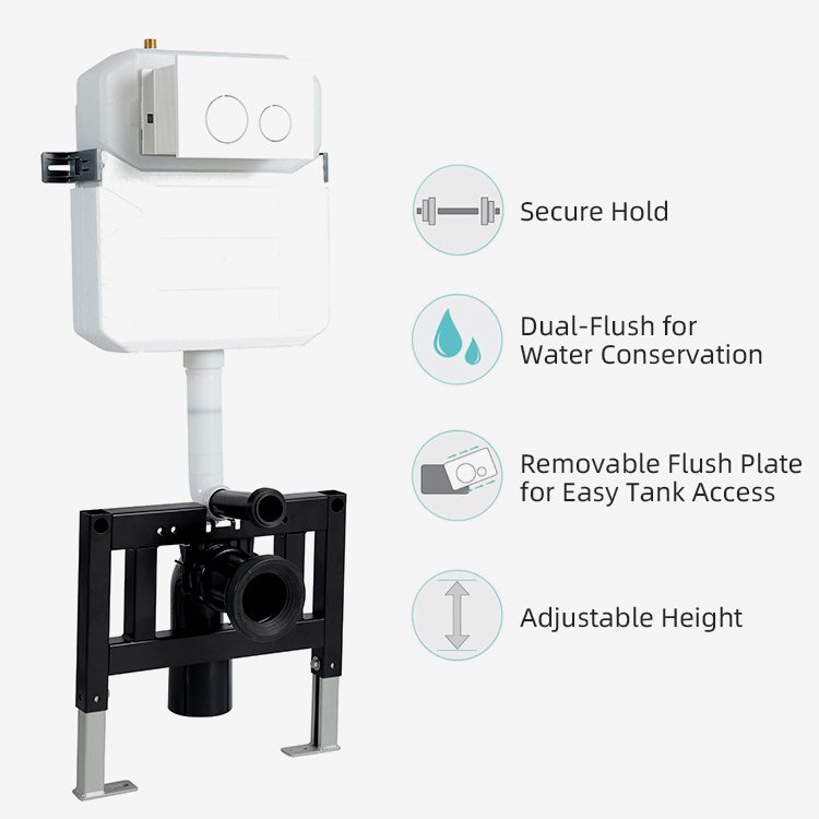 matte black hidden toilet cistern with frame 03