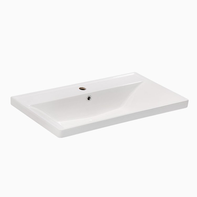 white ceramic rectangular cabinet basin modern bathroom