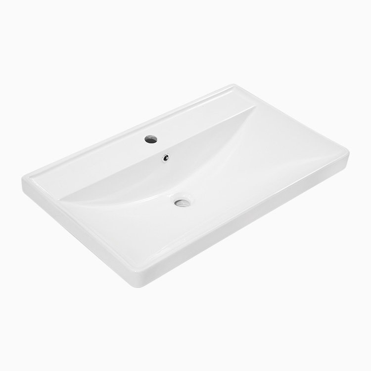 white ceramic rectangular cabinet basin modern bathroom